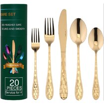 Wayfair | Gold Hammered Flatware Sets You'll Love in 2022